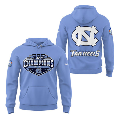 North Carolina Baseball x 2025 ACC Baseball Champions Hoodie - North Carolina Tar Heels Shirt NC 10