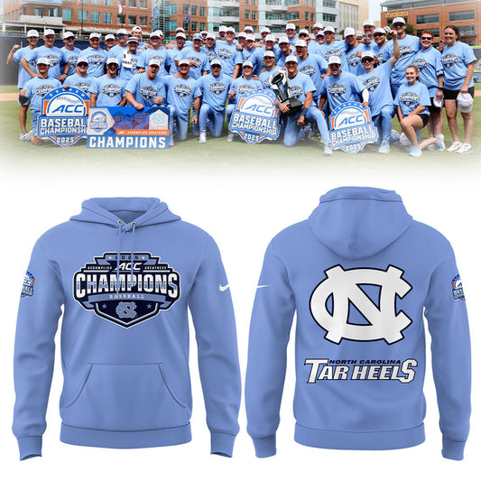 North Carolina Baseball x 2025 ACC Baseball Champions Hoodie - North Carolina Tar Heels Shirt NC 10
