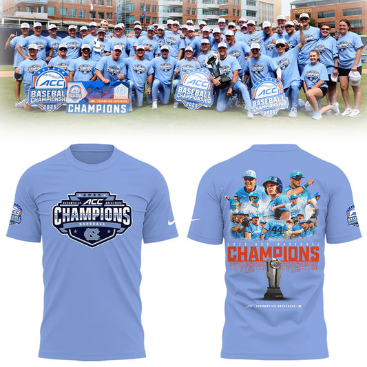 North Carolina Baseball x 2025 ACC Baseball Champions T-Shirt - North Carolina Tar Heels Shirt NC 05