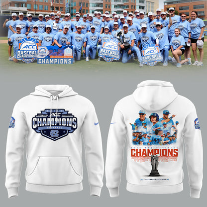 North Carolina Baseball x 2025 ACC Baseball Champions Hoodie - North Carolina Tar Heels Shirt NC 12