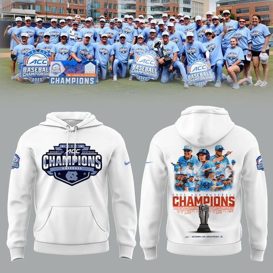North Carolina Baseball x 2025 ACC Baseball Champions Hoodie - North Carolina Tar Heels Shirt NC 12