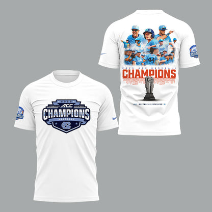 North Carolina Baseball x 2025 ACC Baseball Champions T-Shirt - North Carolina Tar Heels Shirt NC 09
