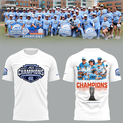 North Carolina Baseball x 2025 ACC Baseball Champions T-Shirt - North Carolina Tar Heels Shirt NC 09