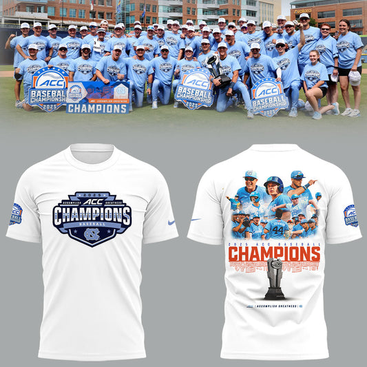 North Carolina Baseball x 2025 ACC Baseball Champions T-Shirt - North Carolina Tar Heels Shirt NC 09