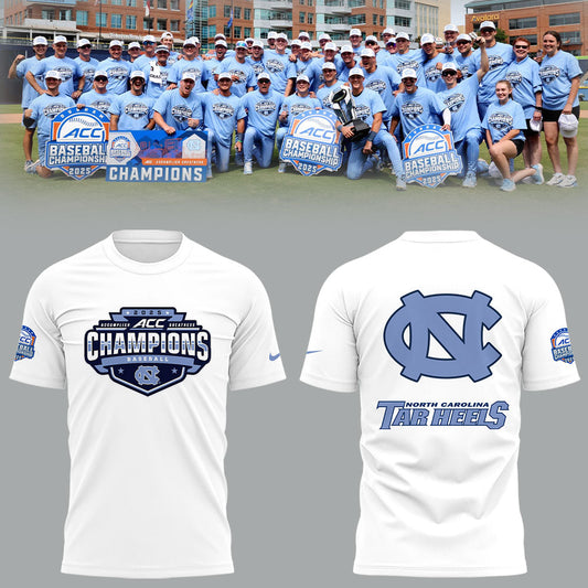 North Carolina Baseball x 2025 ACC Baseball Champions T-Shirt - North Carolina Tar Heels Shirt NC 08