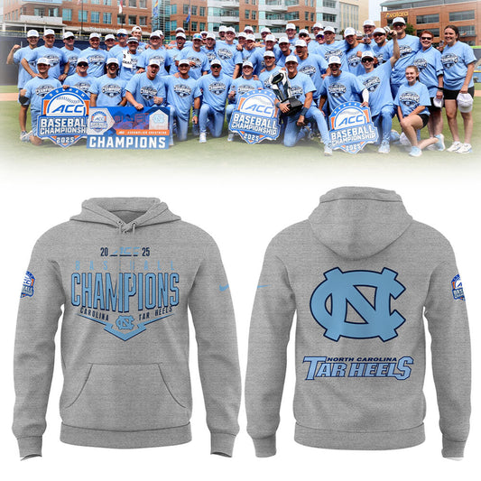 North Carolina Baseball x 2025 ACC Baseball Champions Hoodie - North Carolina Tar Heels Shirt NC 13