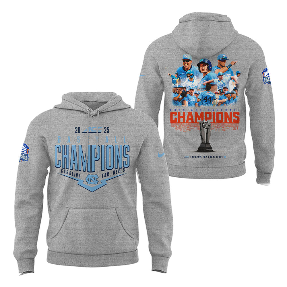 North Carolina Baseball x 2025 ACC Baseball Champions Hoodie - North Carolina Tar Heels Shirt NC 15