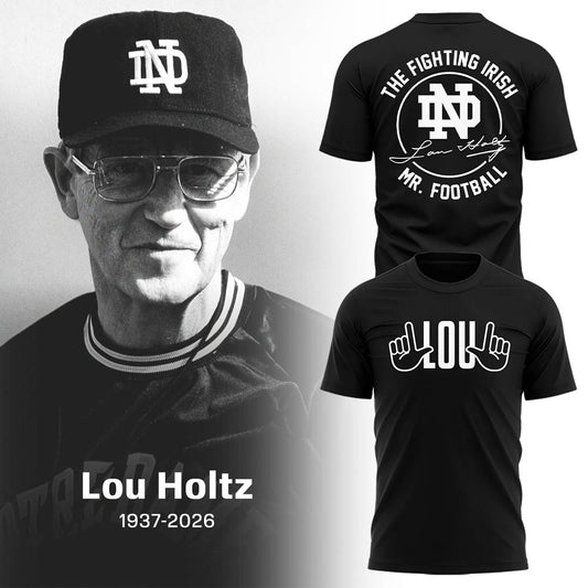Thanks for the Memories - Legacy Of Lou Holtz Black T-Shirt - Notre Dame Lou Holtz Shirt