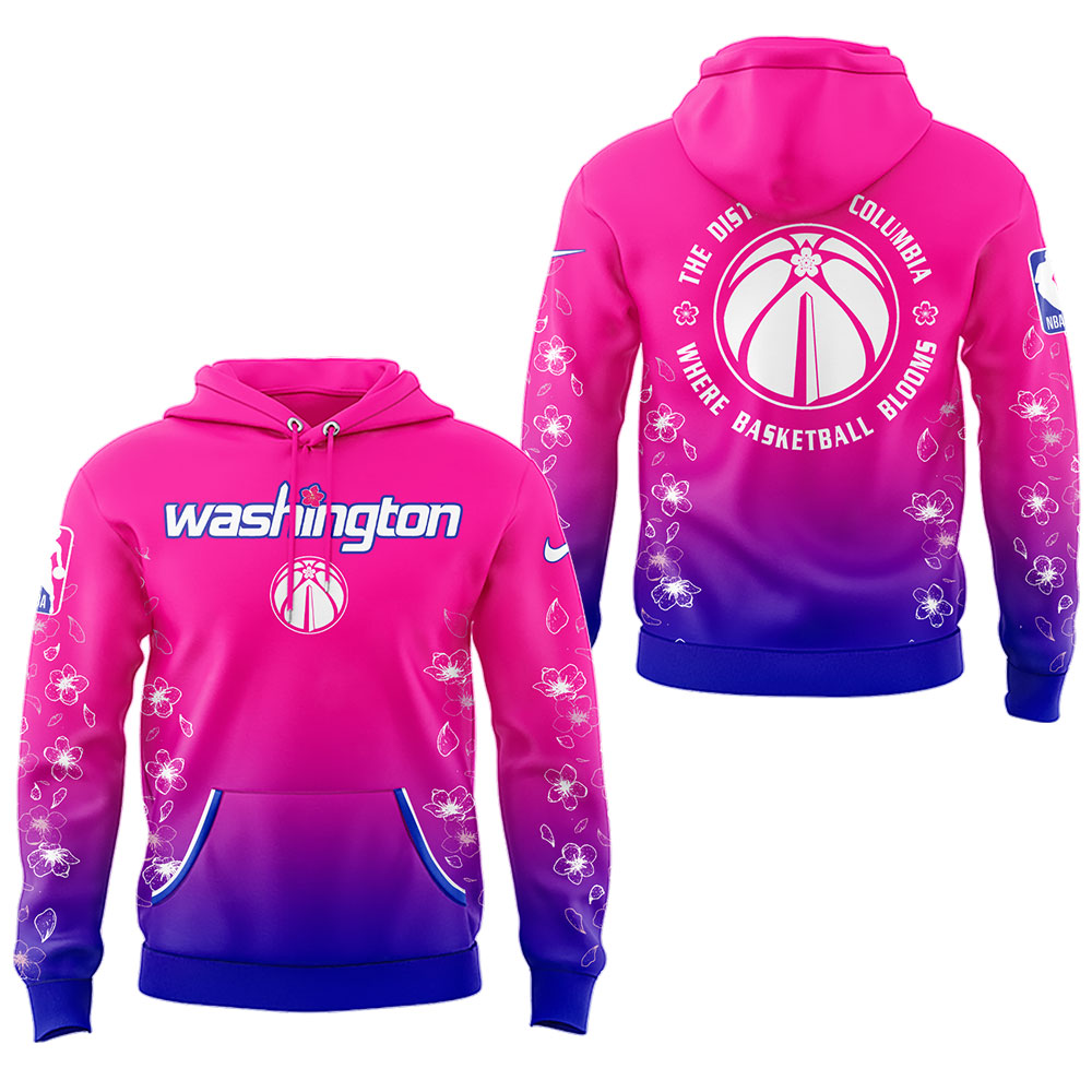 Washington Wizards Merch - Cherry Blossom Hoodie - City In Bloom Collecions