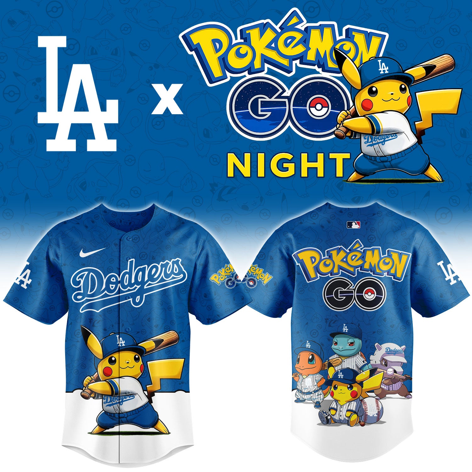 Los Angeles Dodgers Pokemon GO Night Limited Baseball Jersey