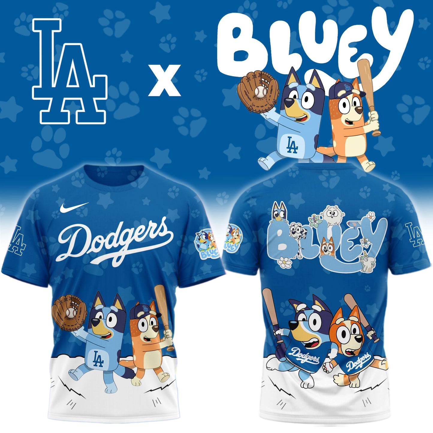 Los Angeles Dodgers Bluey Night Game Limited T-Shirt
