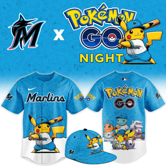 Miami Marlins Pokemon GO Night Limited Baseball Jersey