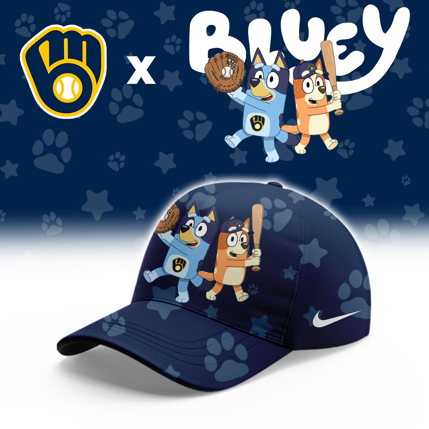 Milwaukee Brewers Bluey Night Game Limited Hoodie
