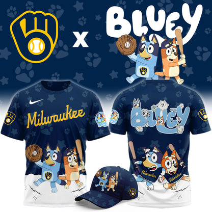 Milwaukee Brewers Bluey Night Game Limited T-Shirt