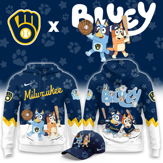 Milwaukee Brewers Bluey Night Game Limited Hoodie