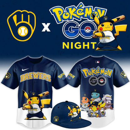 Milwaukee Brewers Pokemon GO Night Limited Baseball Jersey