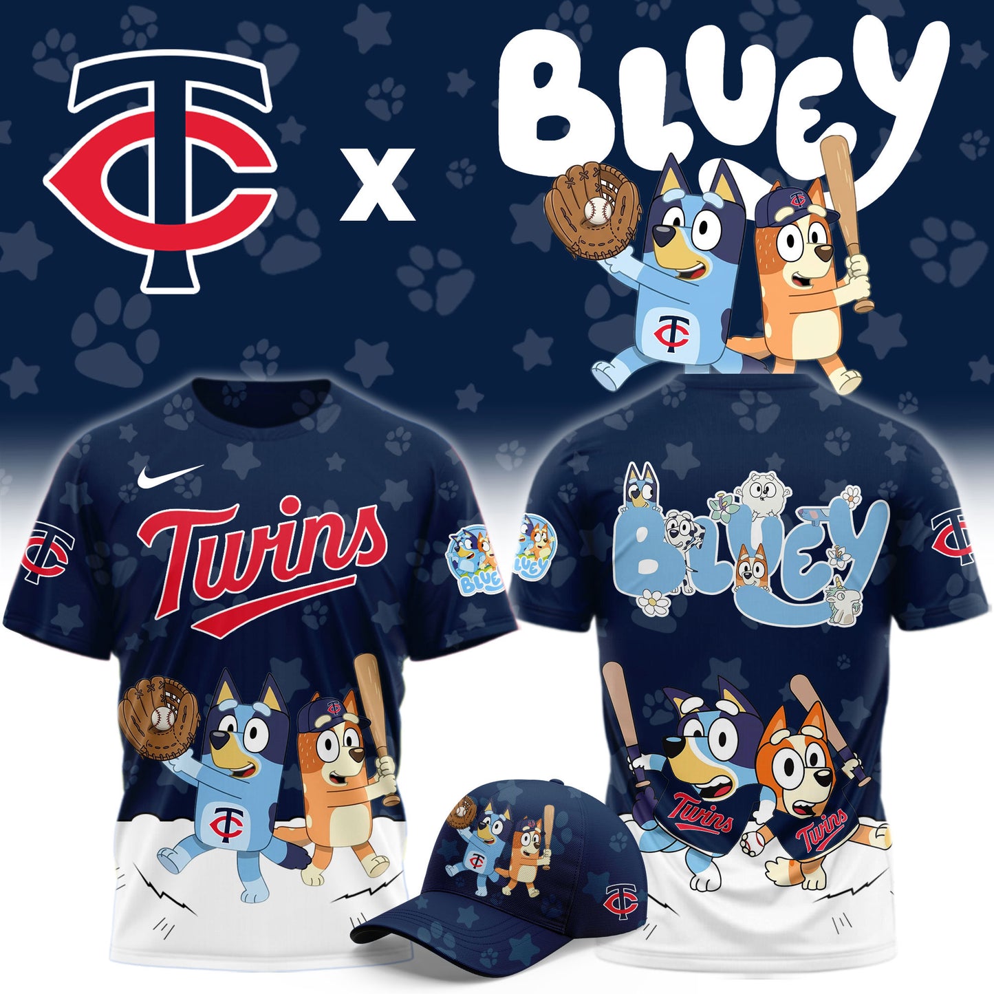 Minnesota Twins Bluey Night Game Limited T-Shirt