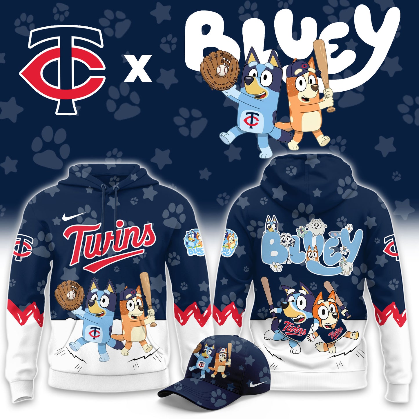 Minnesota Twins Bluey Night Game Limited Hoodie