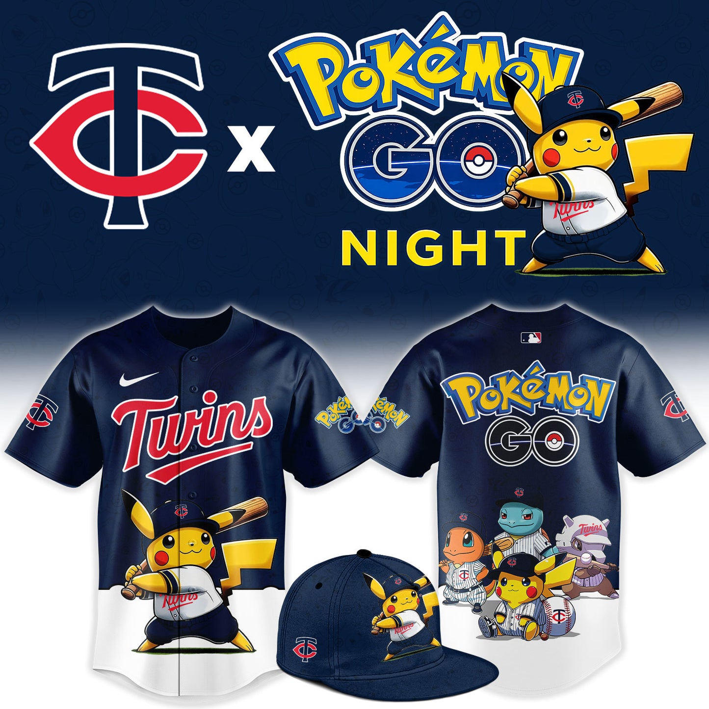 Minnesota Twins Pokemon GO Night Limited Baseball Jersey