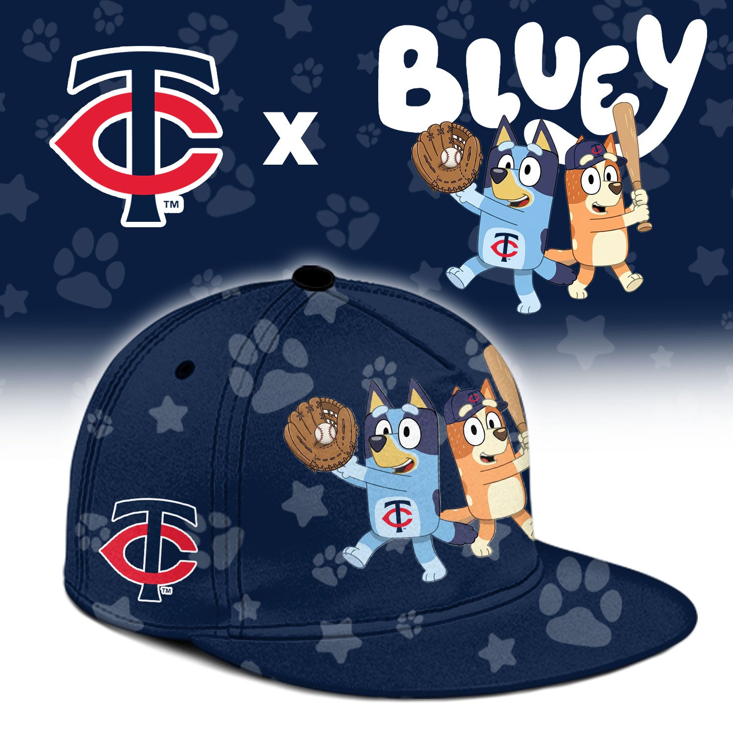 Minnesota Twins Bluey Night Game Limited Baseball Jersey