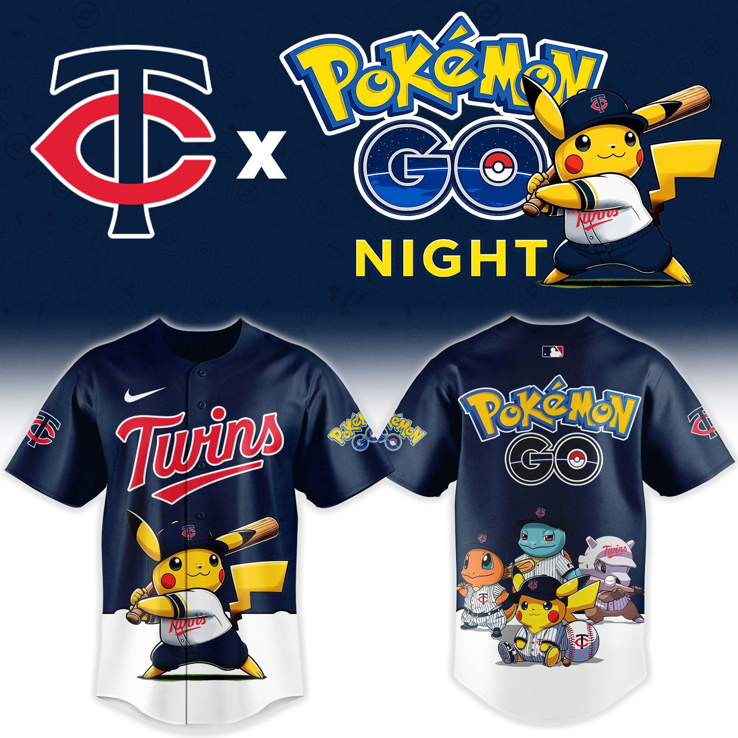 Minnesota Twins Pokemon GO Night Limited Baseball Jersey