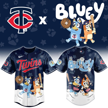 Minnesota Twins Bluey Night Game Limited Baseball Jersey