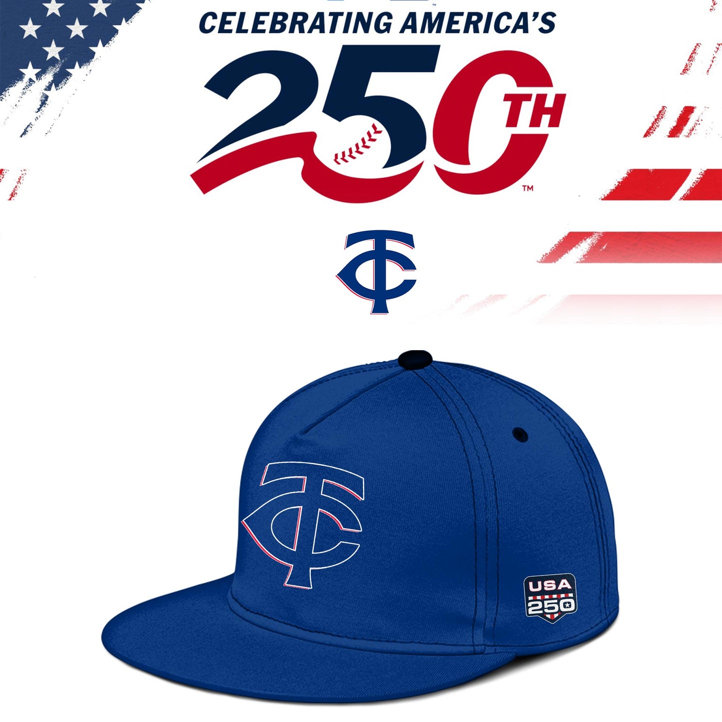 Minnesota Twins USA 250th Anniversary Baseball Jersey And Cap