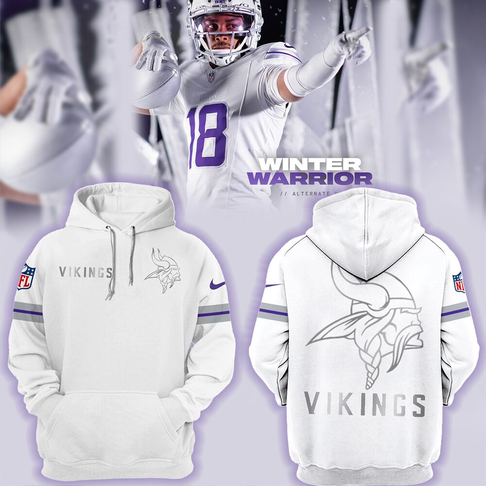 Premium Minnesota Vikings Merch - Minnesota Vikings Football 2025 Limited Edition “Winter Warrior” Hoodie 2025 - Gear Up For Game Day