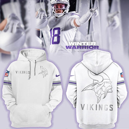 Premium Minnesota Vikings Merch - Minnesota Vikings Football 2025 Limited Edition “Winter Warrior” Hoodie 2025 - Gear Up For Game Day