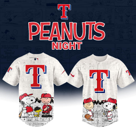 Texas Rangers "75th Anniversary of Peanuts" Snoopy Special Edition Baseball Jersey