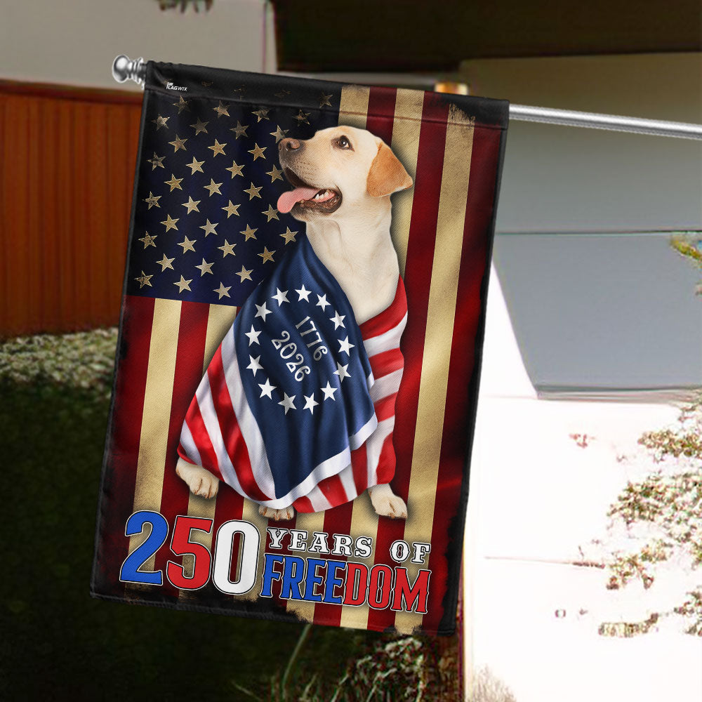 250 Years of Freedom Flag | Labrador Retriever Wrapped in Glory US Flag