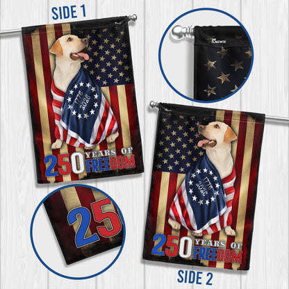 250 Years of Freedom Flag | Labrador Retriever Wrapped in Glory US Flag