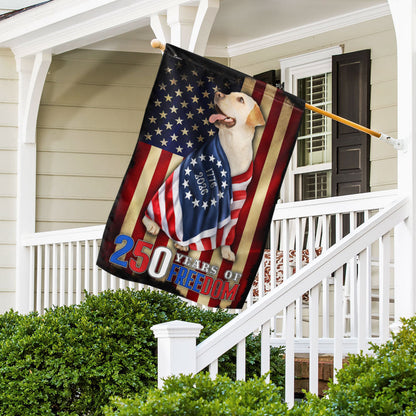 250 Years of Freedom Flag | Labrador Retriever Wrapped in Glory US Flag