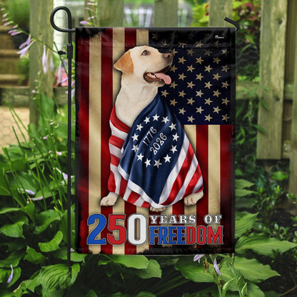 250 Years of Freedom Flag | Labrador Retriever Wrapped in Glory US Flag