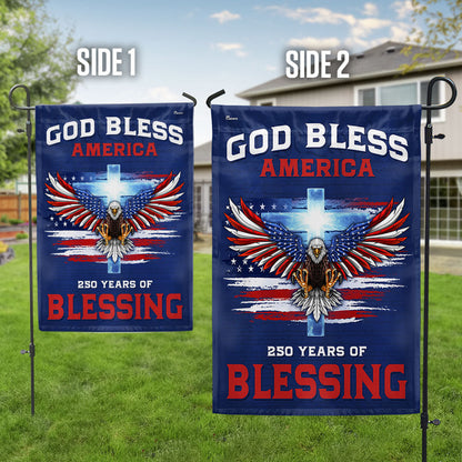 250 Years of Blessing Flag, God Bless America with Eagle Cross US Flag