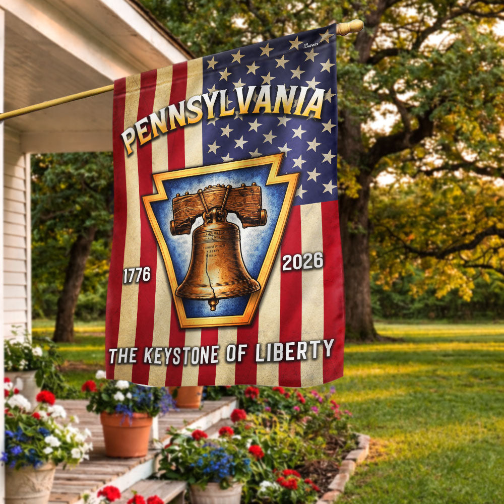 250th Anniversary Pennsylvania Flag, The Keystone of Liberty US Flag