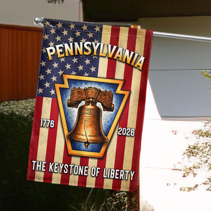250th Anniversary Pennsylvania Flag, The Keystone of Liberty US Flag