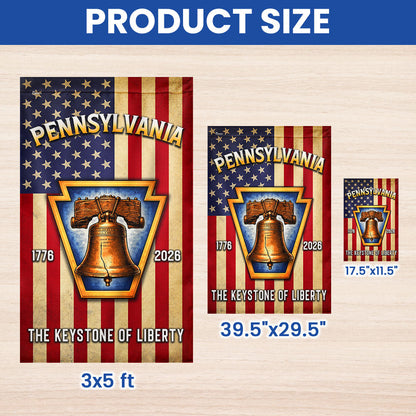 250th Anniversary Pennsylvania Flag, The Keystone of Liberty US Flag