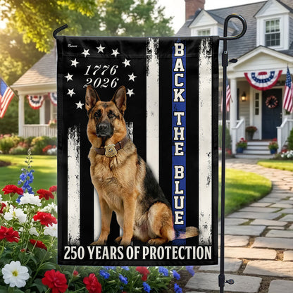 German Shepherd Thin Blue Line Flag, 250 Years of Protection US Flag