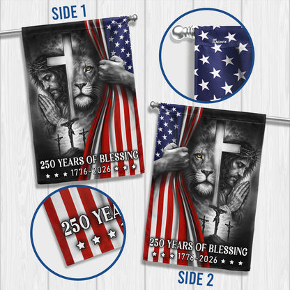250 Years of Blessing American Flag, Lion Of Judah Jesus God US Flag