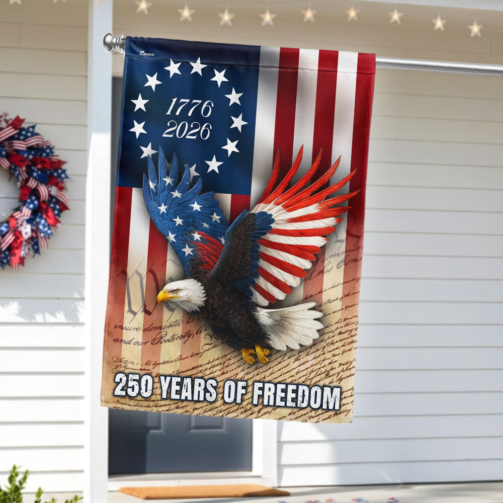 250 Years of Freedom Flag, 1776 2026 Patriotic Eagle We The People Decor