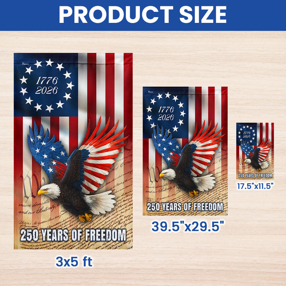 250 Years of Freedom Flag, 1776 2026 Patriotic Eagle We The People Decor
