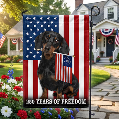 Dog American Flag, 250 Years of Freedom Dachshund Dog US Flag