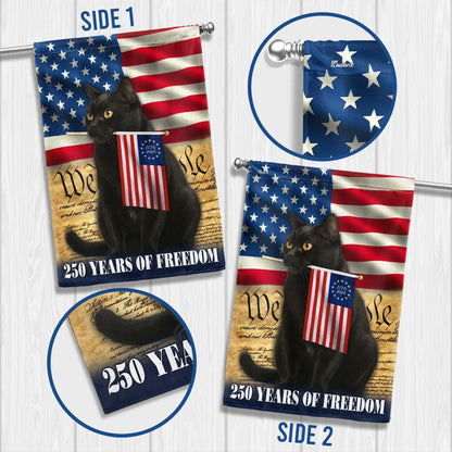 Patriotic Cat Flag, 250 Years of Freedom We The People US Flag