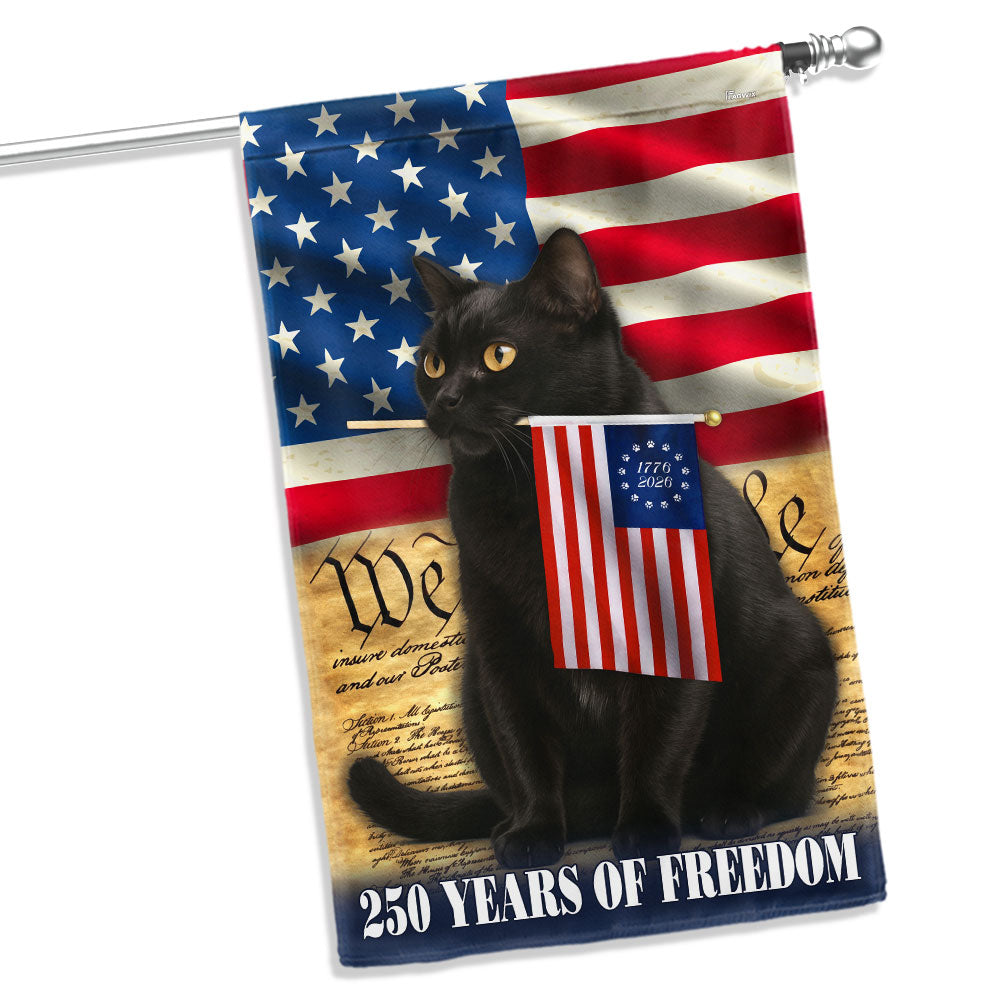Patriotic Cat Flag, 250 Years of Freedom We The People US Flag