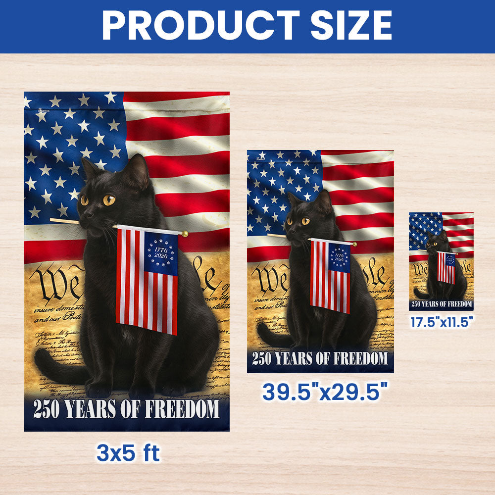 Patriotic Cat Flag, 250 Years of Freedom We The People US Flag