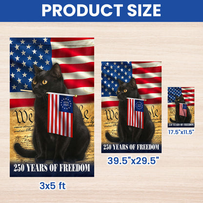 Patriotic Cat Flag, 250 Years of Freedom We The People US Flag