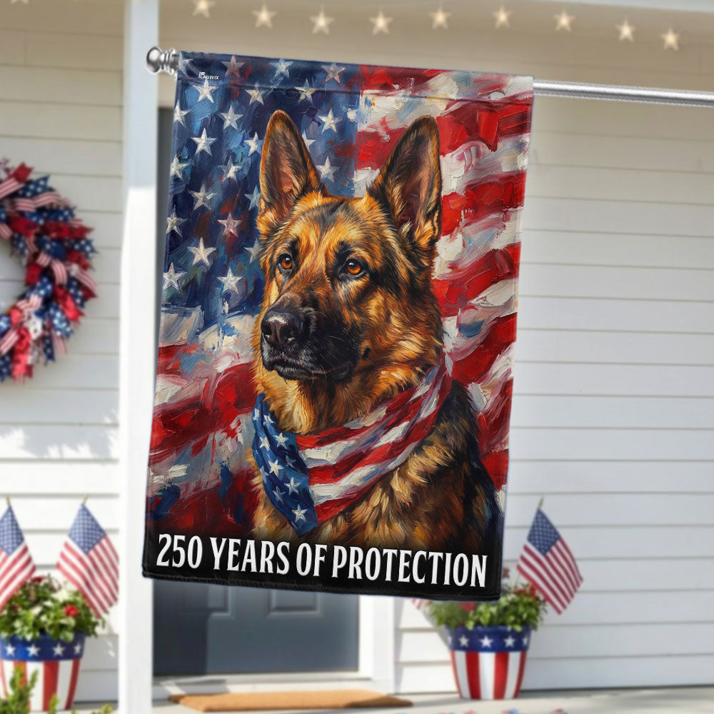 Dog American Flag, 250th Anniversary German Shepherd Patriot US Flag