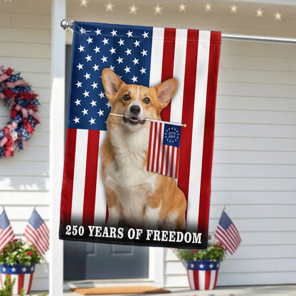 Dog American Flag, 250 Years of Freedom Corgi Dog US Flag