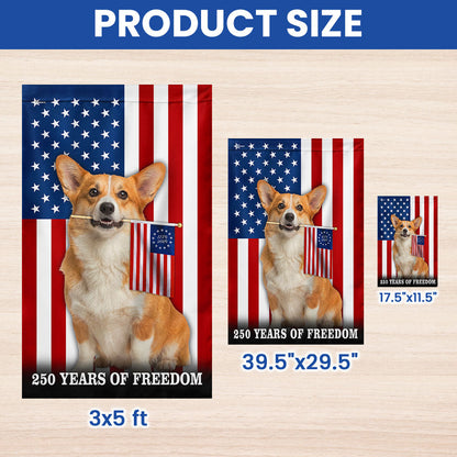 Dog American Flag, 250 Years of Freedom Corgi Dog US Flag
